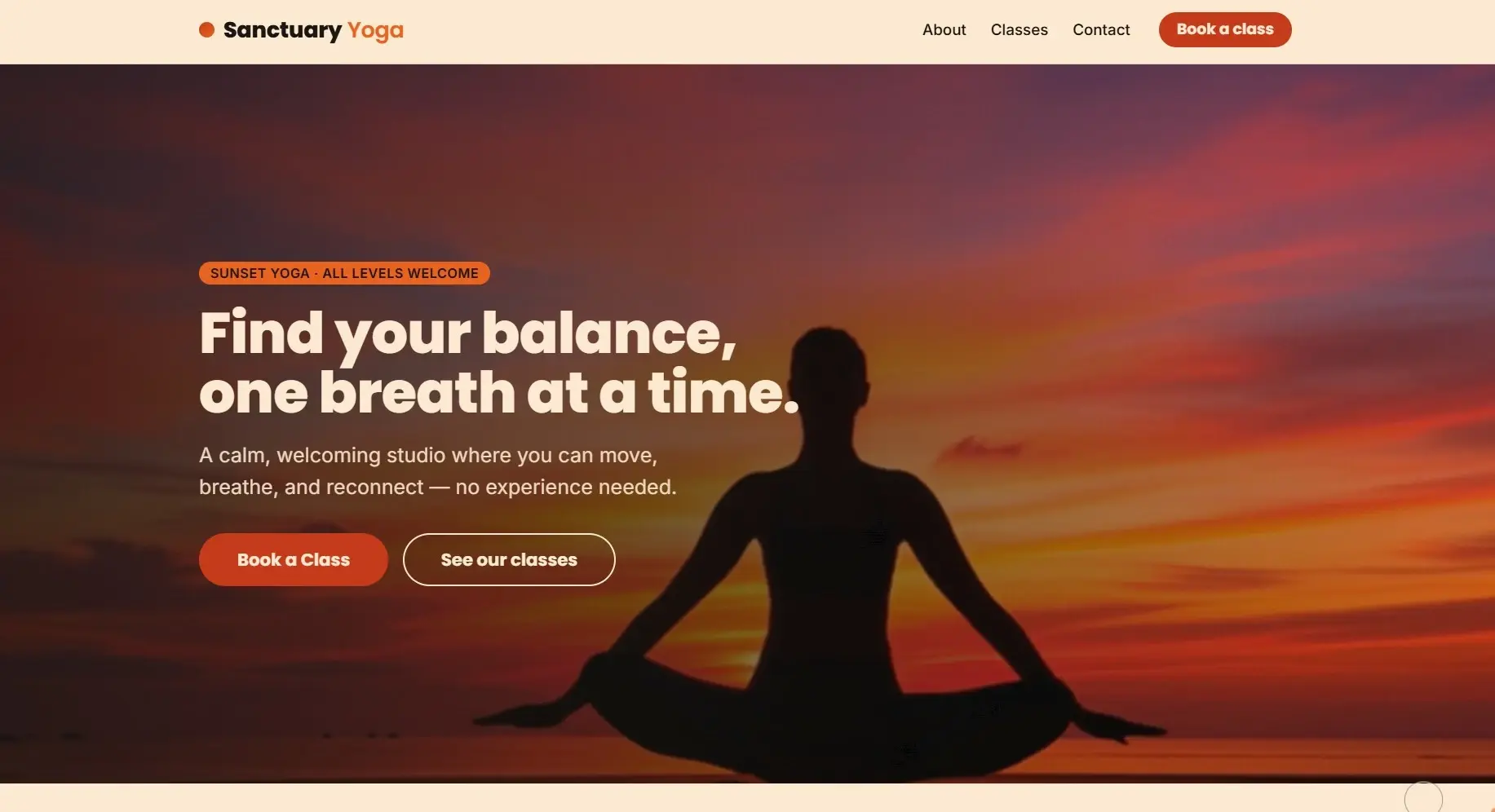 Sanctuary Yoga website